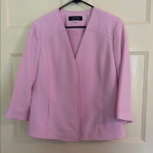 Kasper Pink Blazer Structured V-Neck Professional